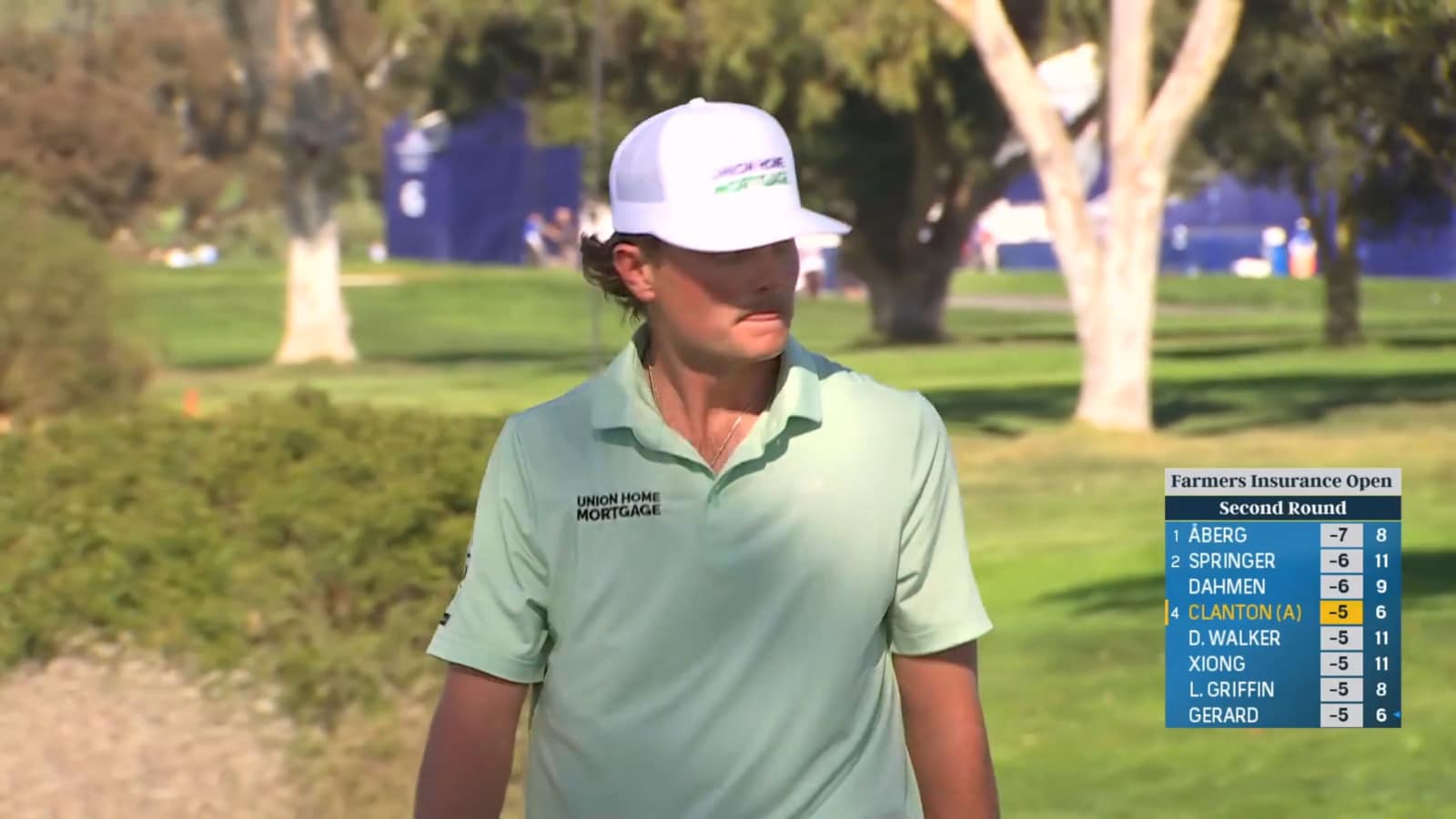 Luke Clanton climbs into contention with birdie on No. 7 at Farmers