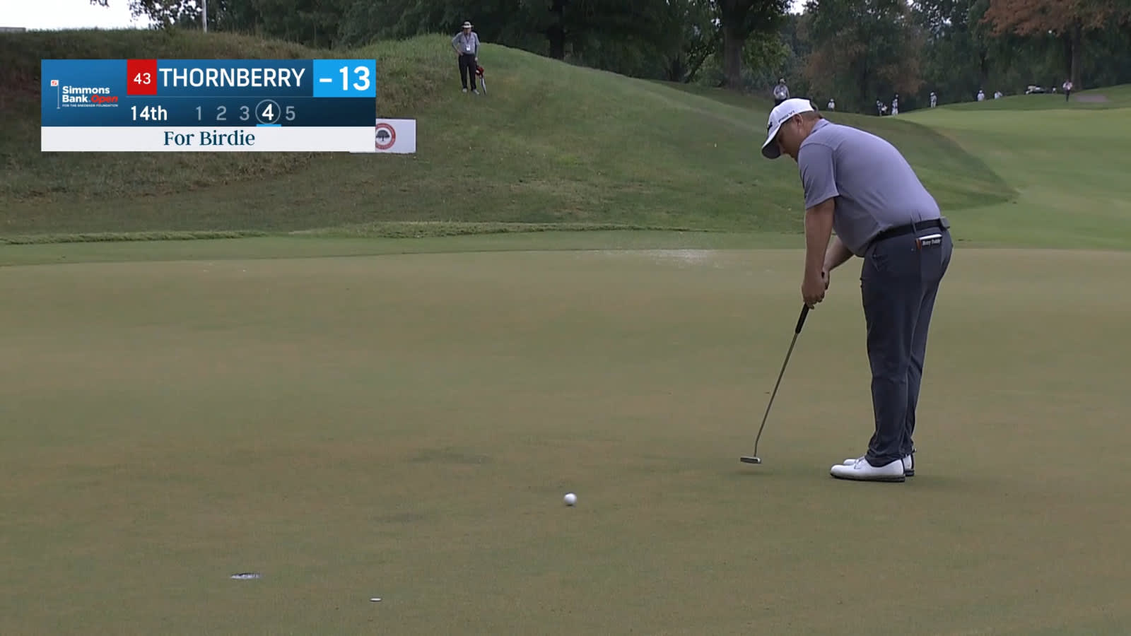 Braden Thornberry sends in 10-footer for birdie at Simmons Bank Open