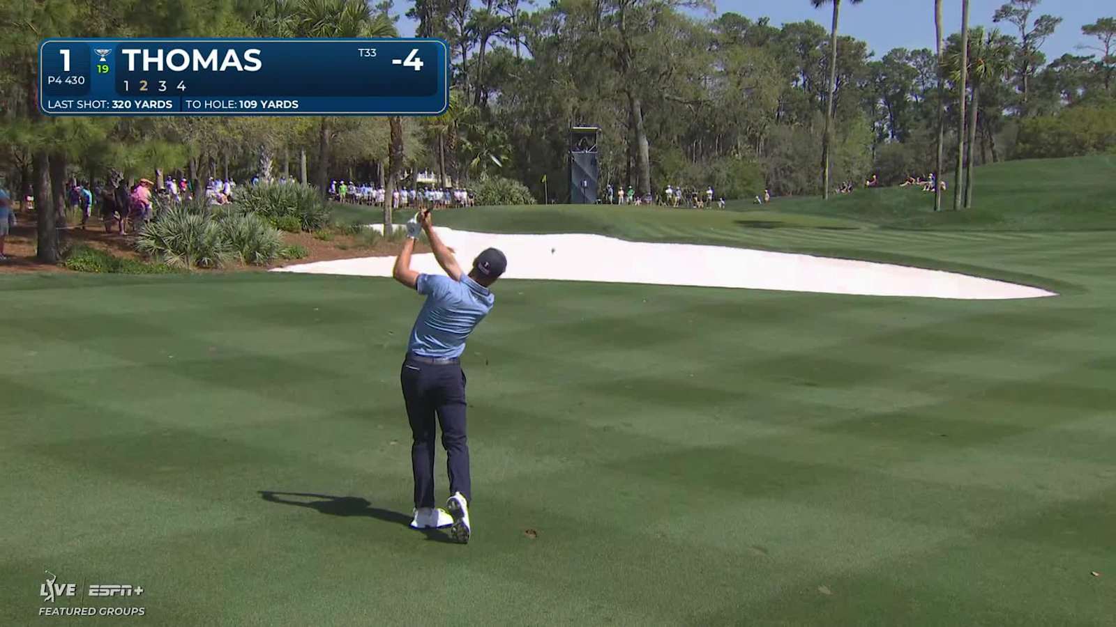 Justin Thomas nearly holes approach to set up birdie at THE PLAYERS