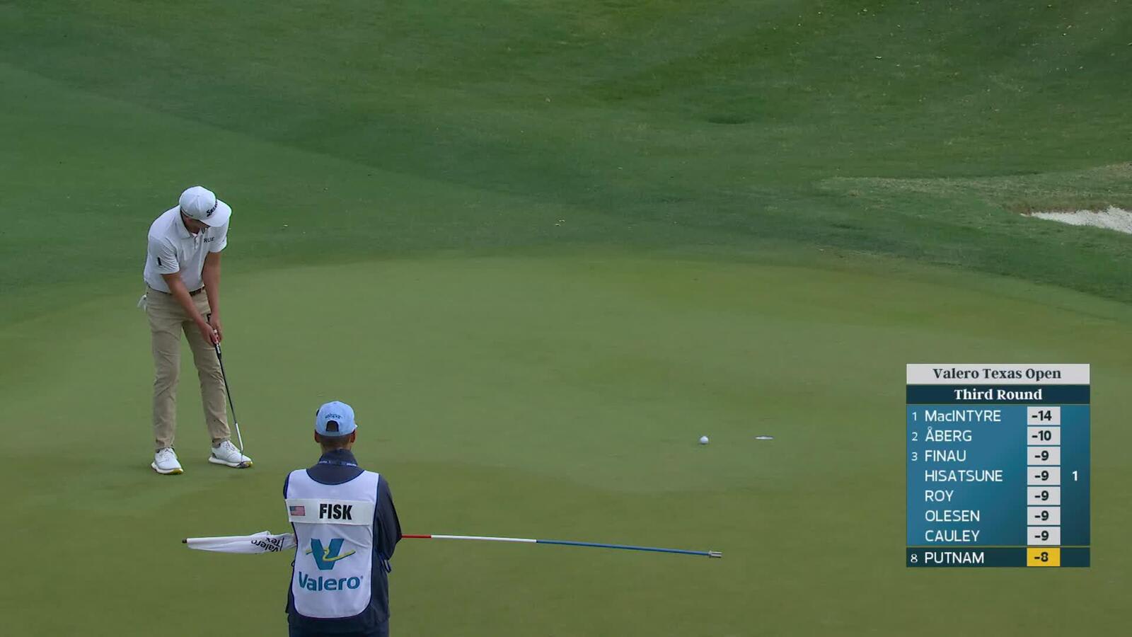 Andrew Putnam drains 10-foot birdie putt on No. 1 at Valero