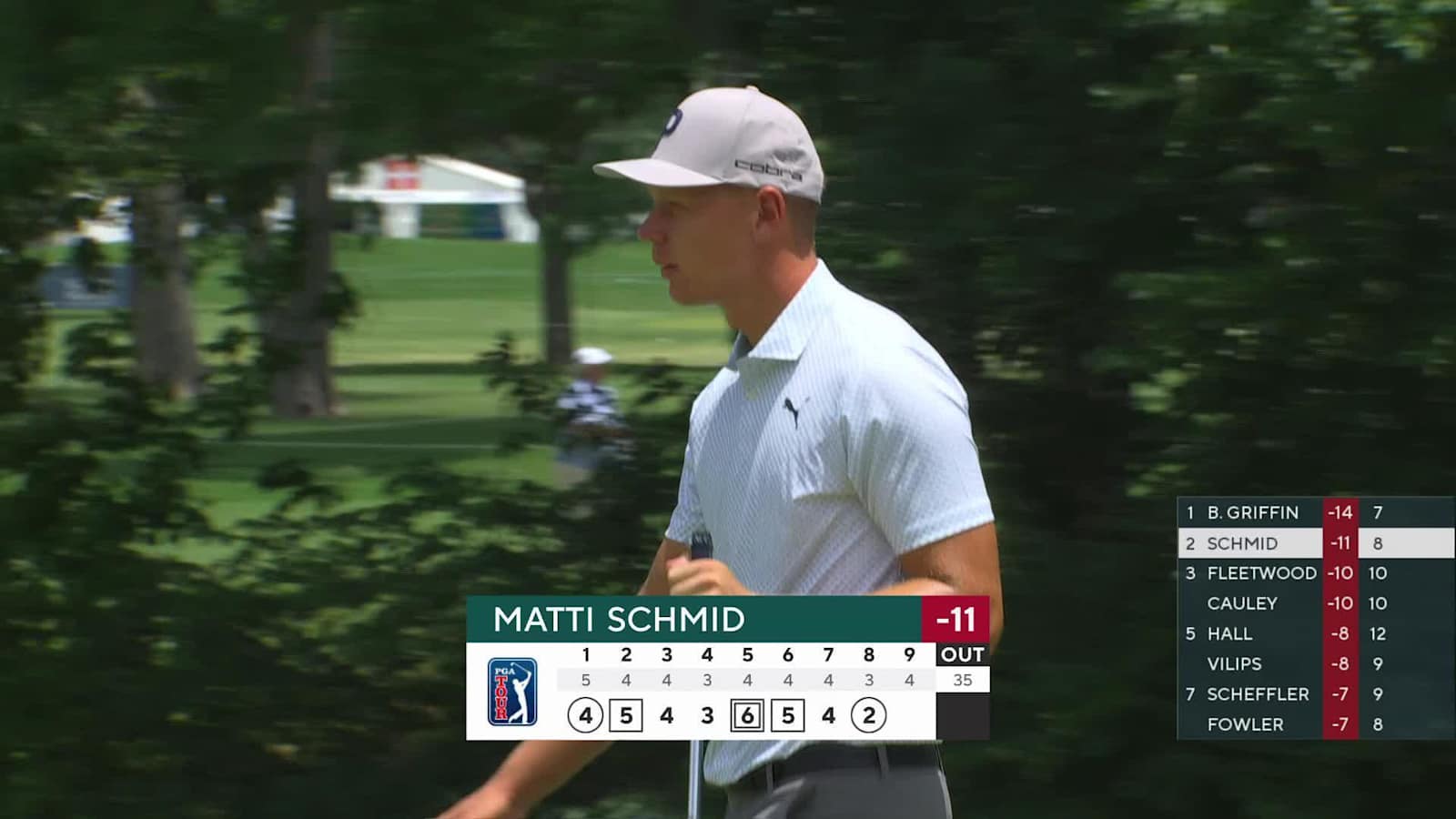 Matti Schmid uses slope for birdie at Charles Schwab