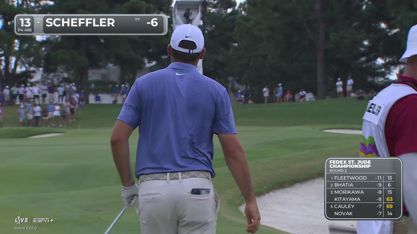 Scottie Scheffler makes birdie on No. 13 at FedEx St. Jude