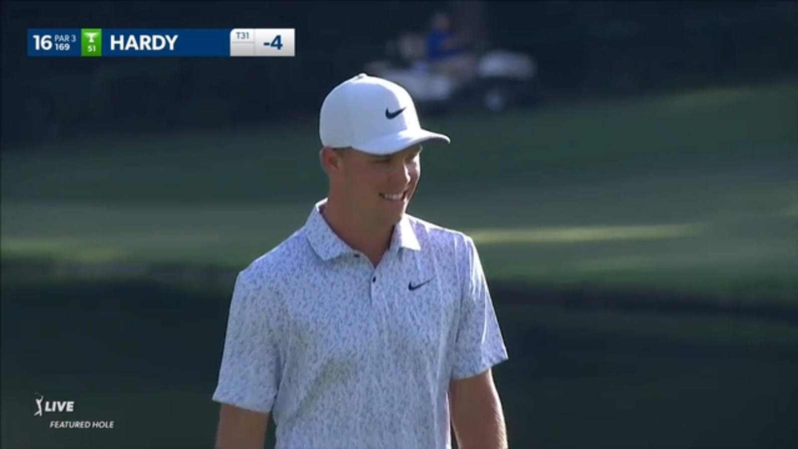 Nick Hardy drains a 38-foot birdie putt at Wyndham