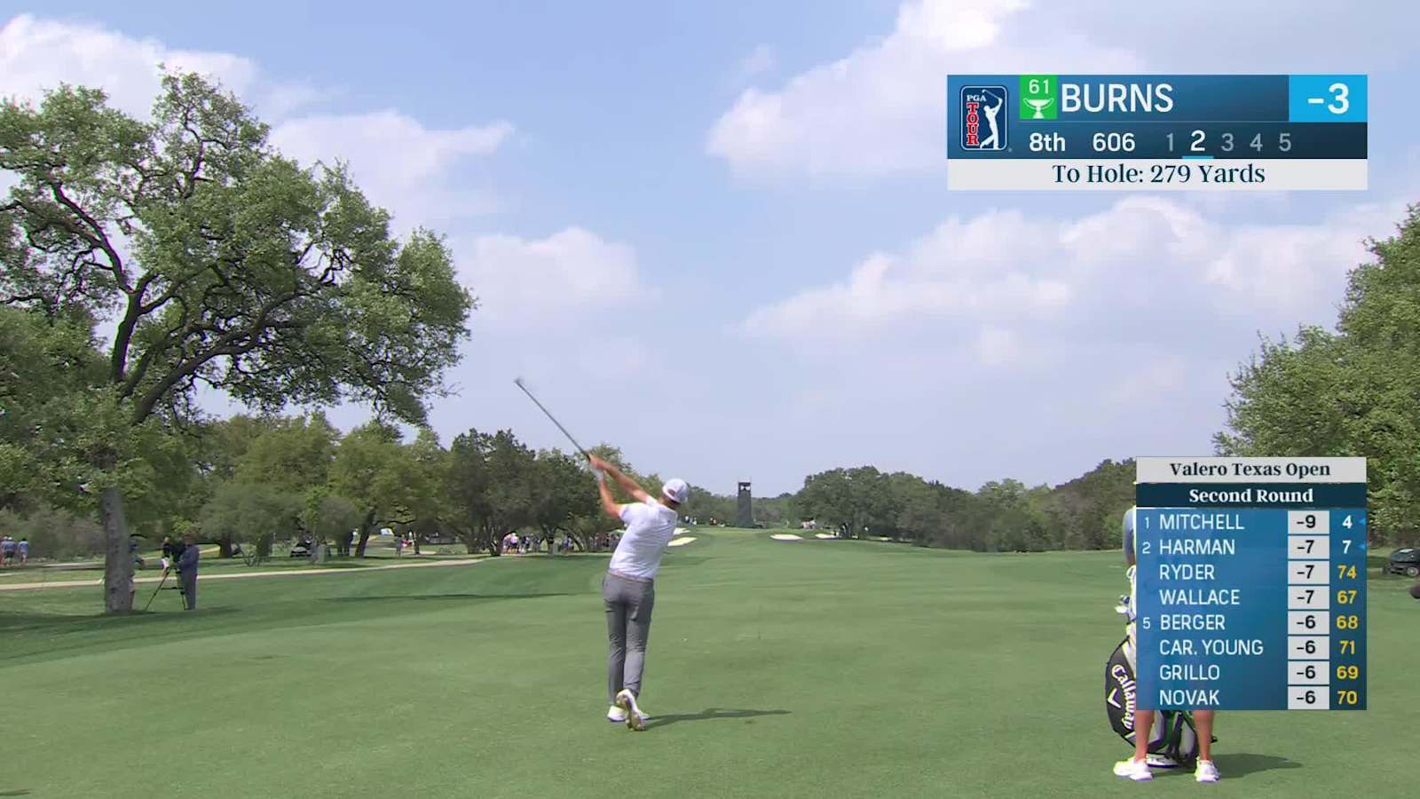 Sam Burns reaches in two and makes birdie at Valero