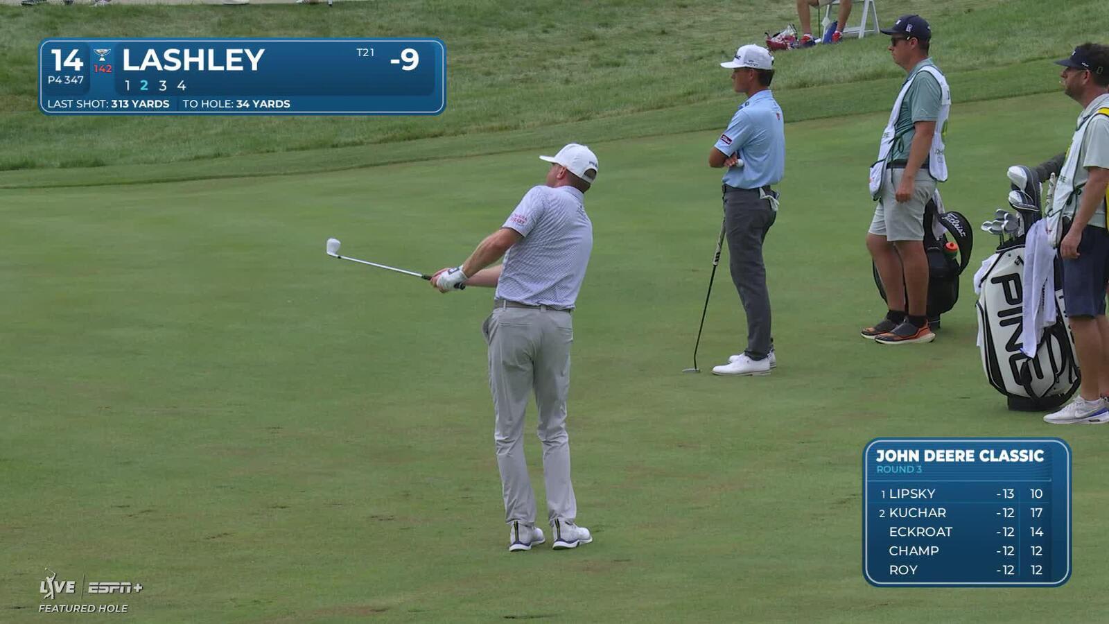 Nate Lashley makes birdie on No. 14 at John Deere