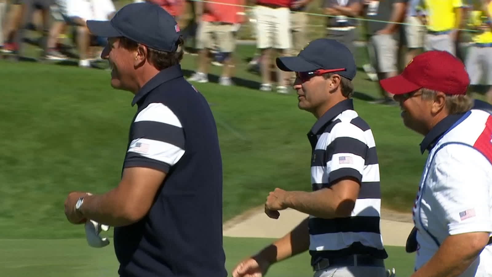 Phil Mickelson hits it on the button at the Presidents Cup