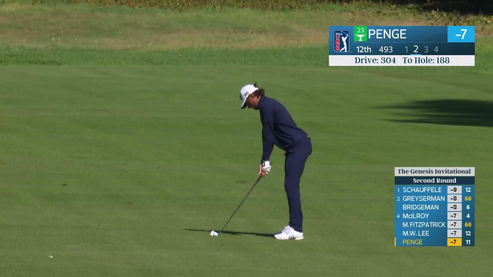 Marco Penge holes out 22-foot birdie putt on No. 12 at The Genesis