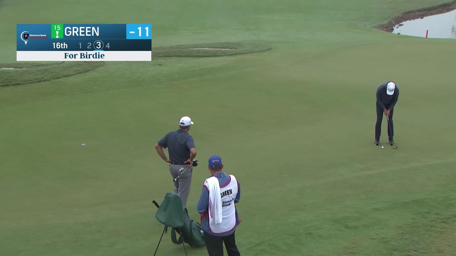Richard Green makes birdie putt on No. 16 at Simmons Bank Championship