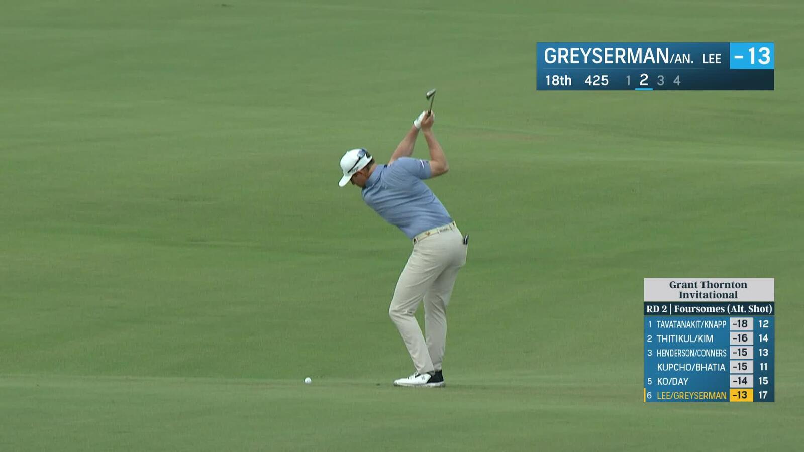 Max Greyserman sticks approach shot in tight at Grant Thornton