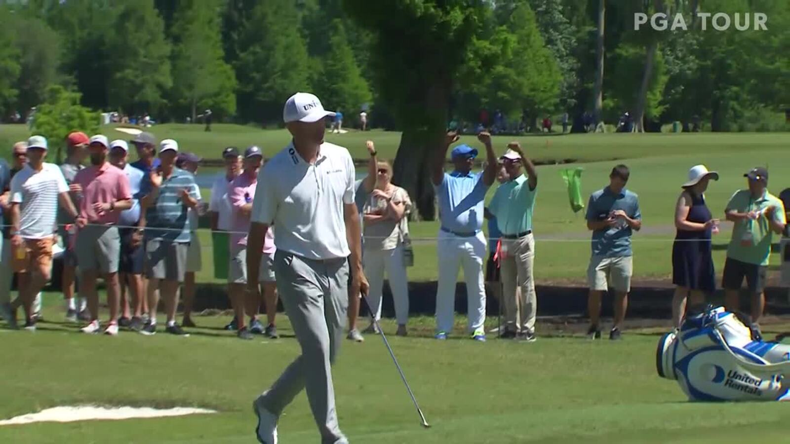 Ryan Palmer’s 23-foot par chip shot at Zurich Classic