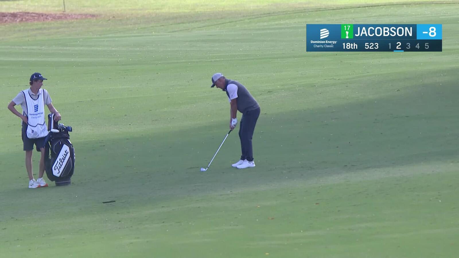 Freddie Jacobson makes eagle putt on No. 18 at Dominion Energy Charity Classic