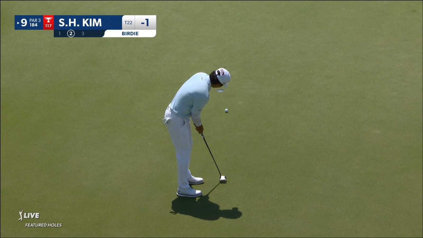S.H. Kim rolls in putt for birdie at Houston Open