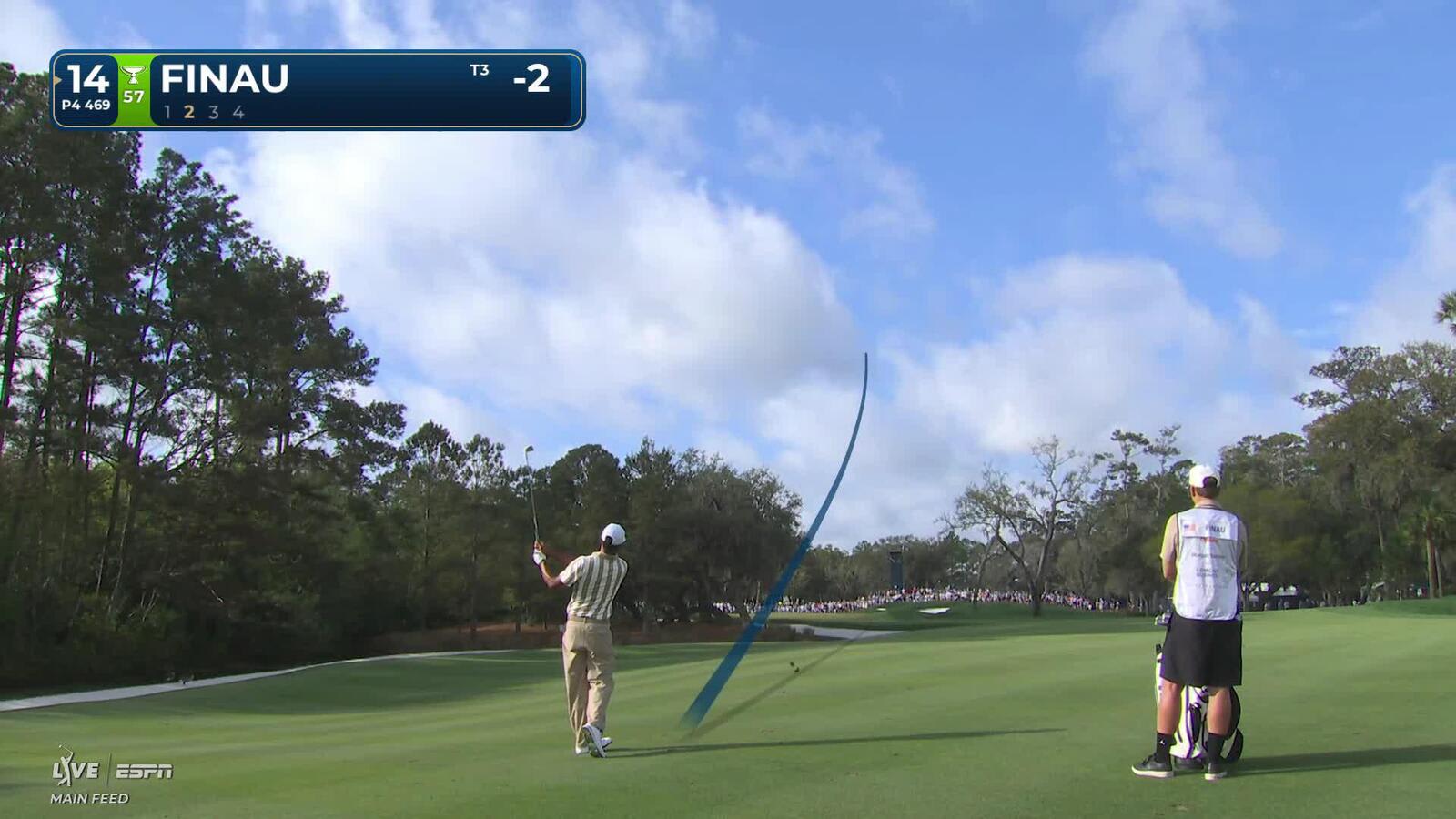 Tony Finau hits 184-yard approach to 18 feet, sets up birdie on No. 14 at THE PLAYERS