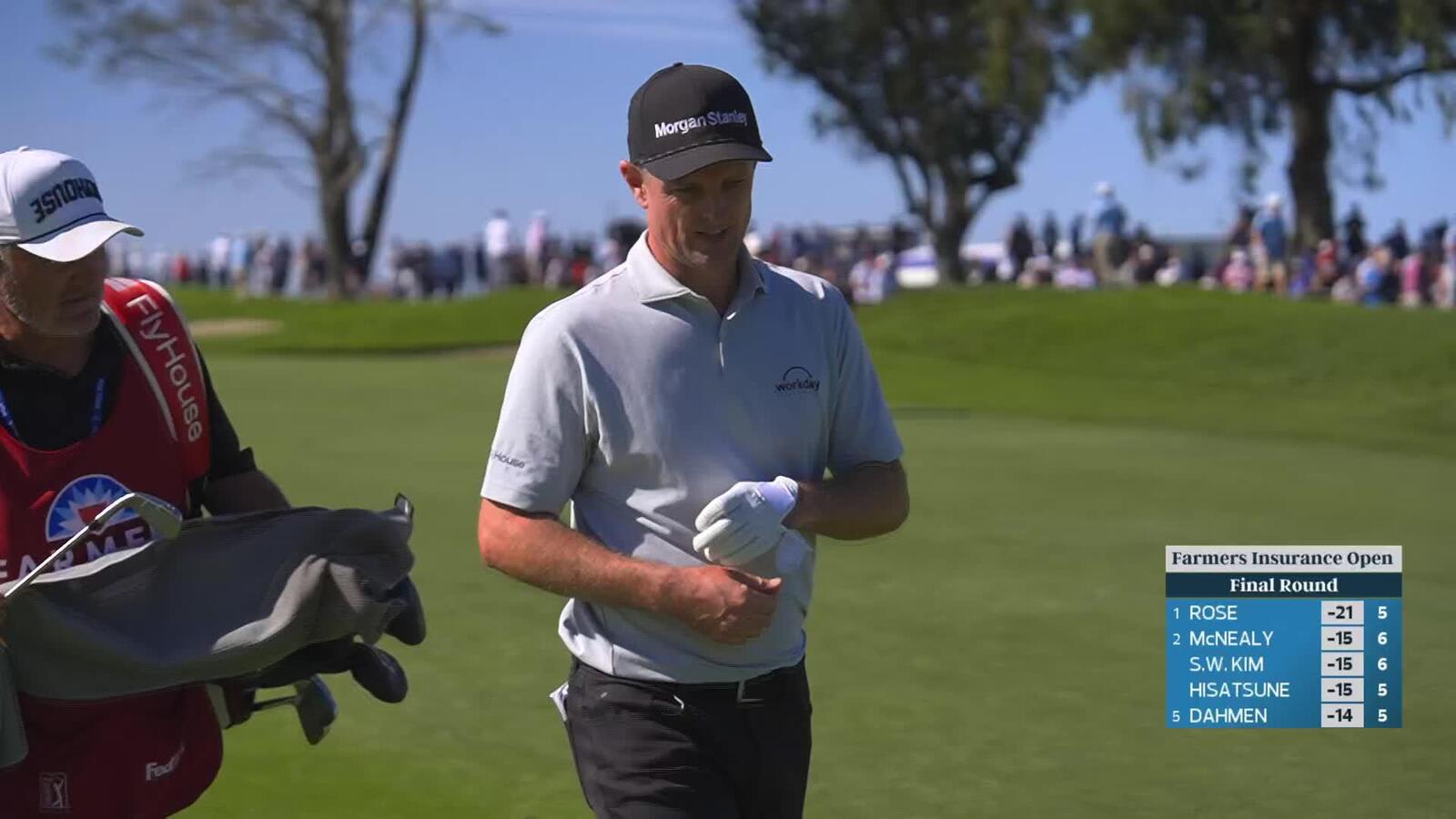 Justin Rose hits 217-yard approach to 9 feet, sets up birdie on No. 6 at Farmers