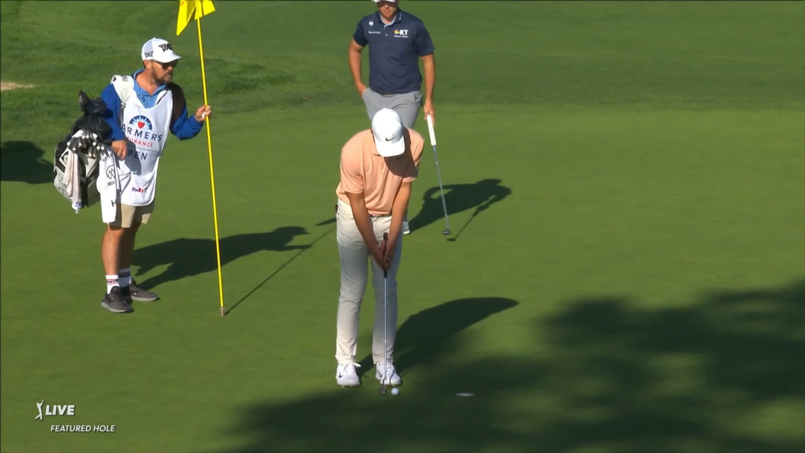 Nick Hardy's dialed-in tee shot on No. 16 at Farmers