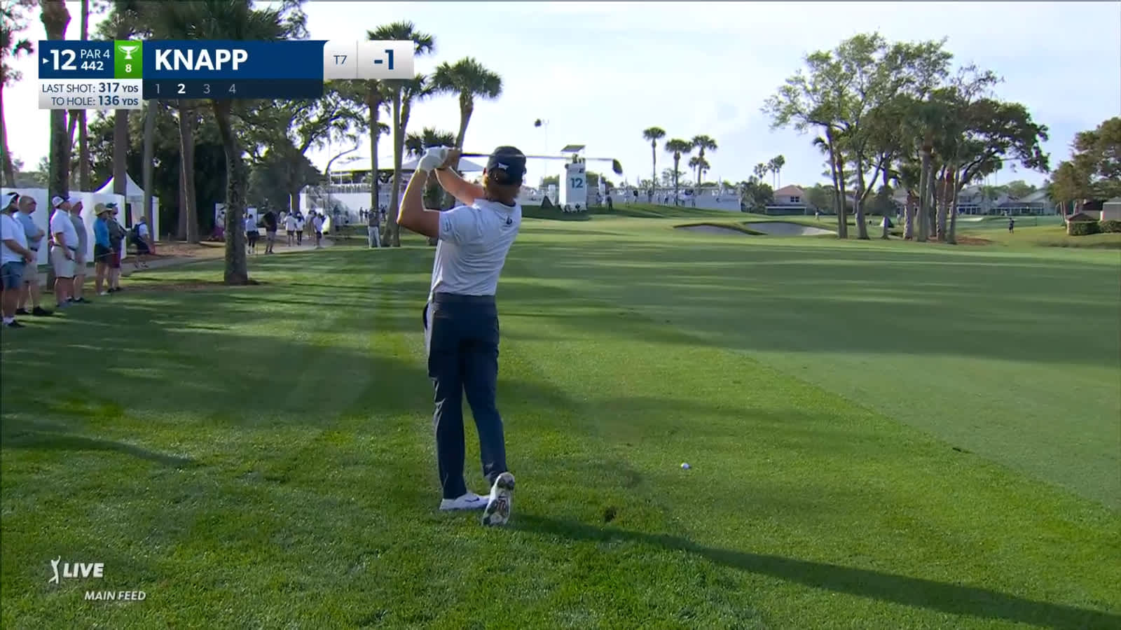 Jake Knapp throws a dart from the rough to set up birdie at Cognizant Classic