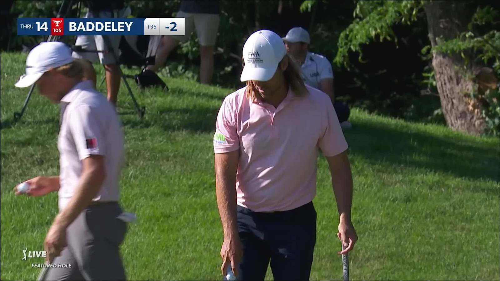Aaron Baddeley makes birdie on No. 14 at John Deere