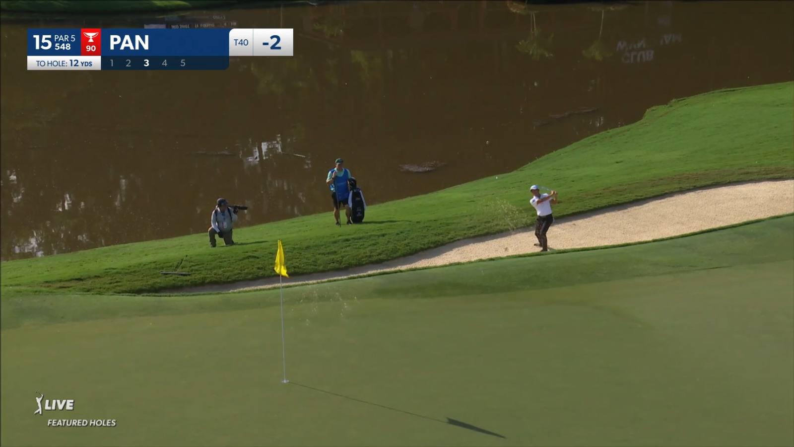 C.T. Pan gets up-and-down from bunker for birdie at Wyndham