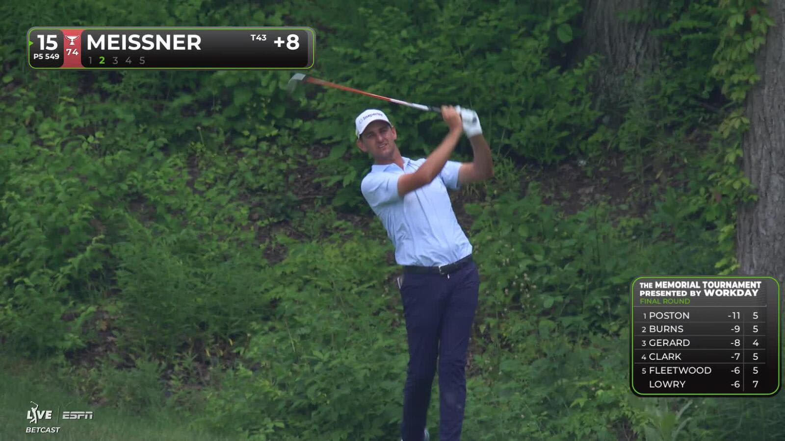Mac Meissner reaches par-5 No. 15 in two, makes eagle at the Memorial