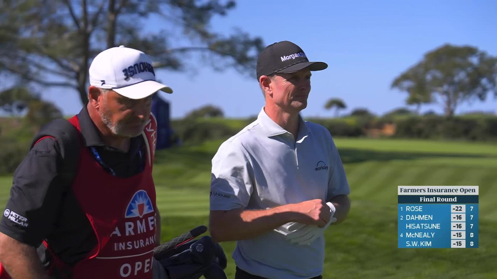 Justin Rose hits 178-yard tee shot to 9 feet, makes birdie on No. 8 at Farmers