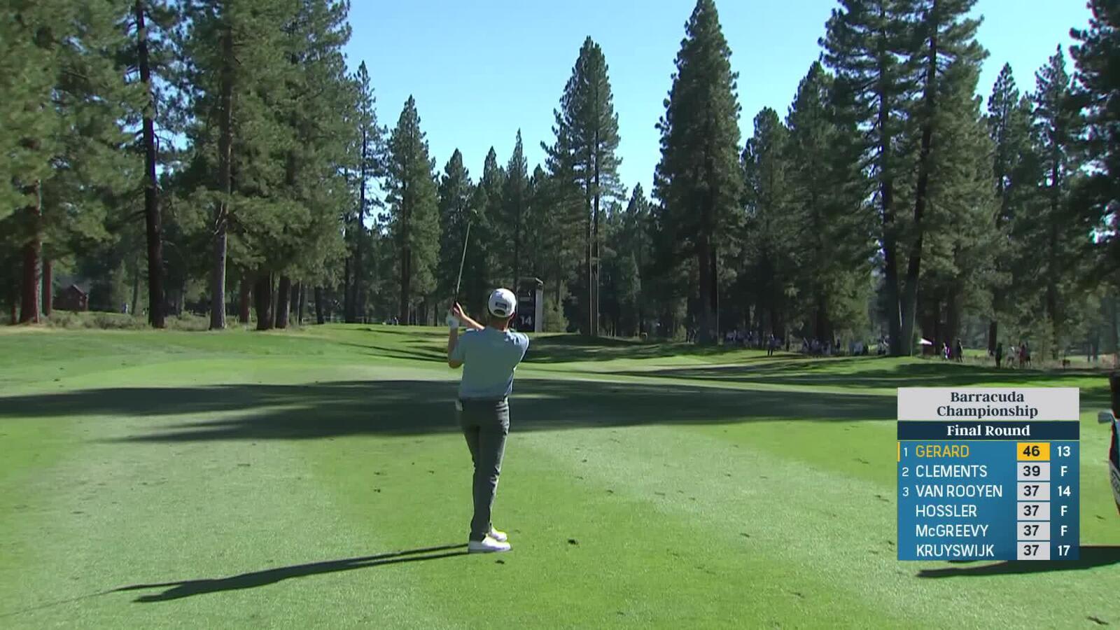 Ryan Gerard makes birdie on No. 14 at Barracuda