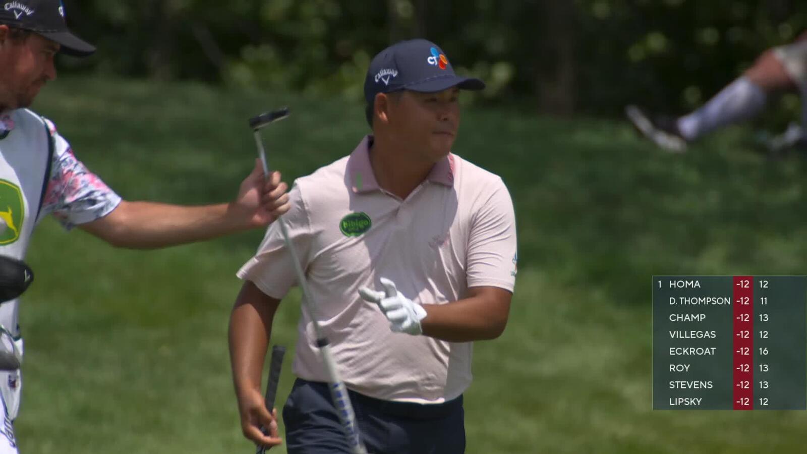 Si Woo Kim chips it close to set up birdie at John Deere