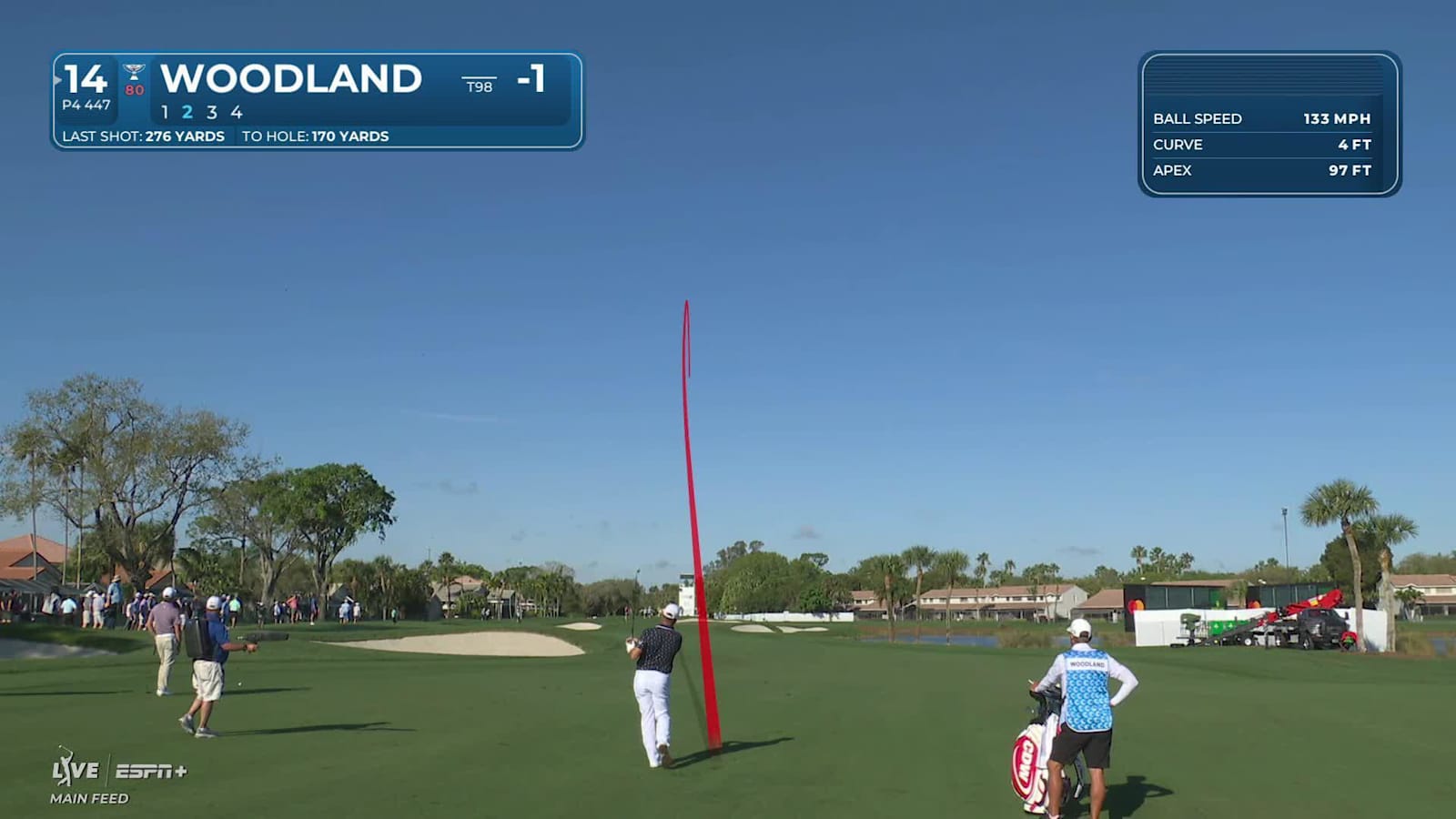 Gary Woodland fades in approach to set up birdie at Cognizant Classic
