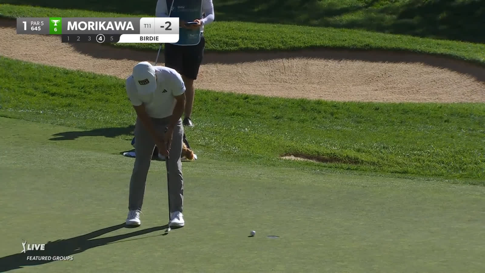 Collin Morikawa knocks in birdie putt at BMW Championship