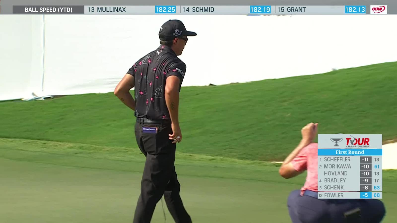 Rickie Fowler's nice iron sets up closing birdie at TOUR Championship