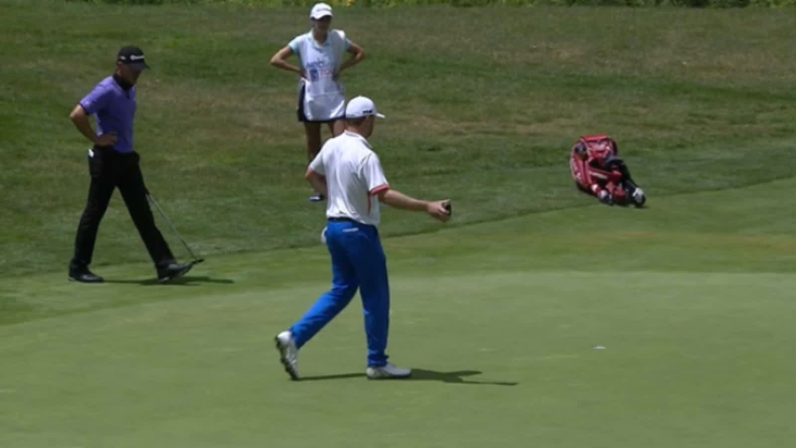 Nate Lashley drops in a birdie on No. 10 at LECOM