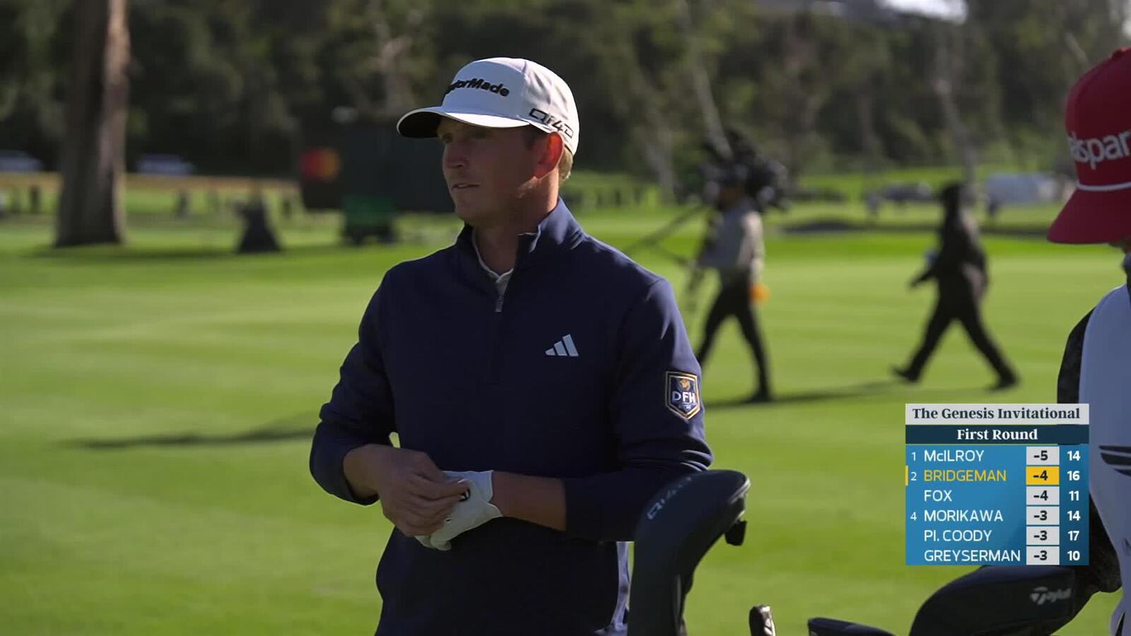 Jacob Bridgeman makes 4-foot birdie putt on No. 17 at The Genesis
