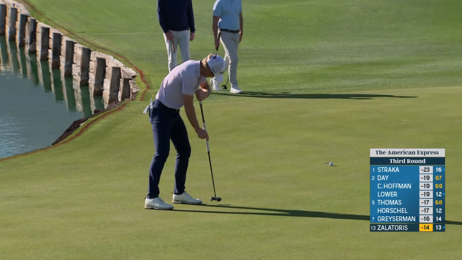 Will Zalatoris just puts in birdie putt at The American Express