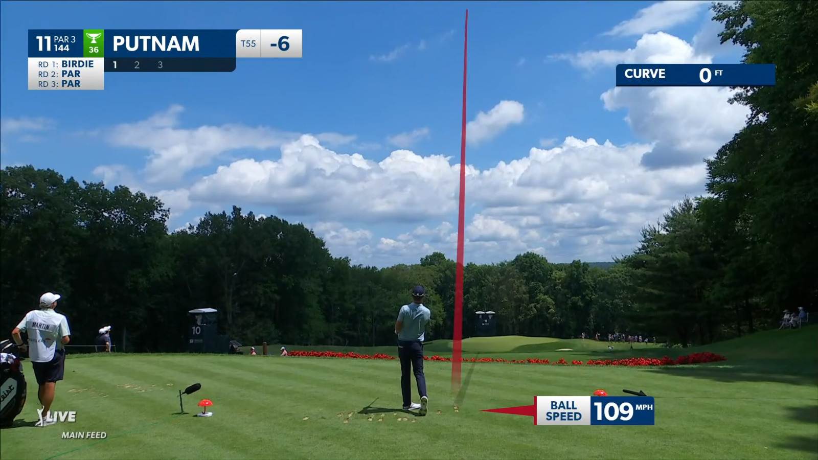 Andrew Putnam drives the green to yield birdie at Travelers