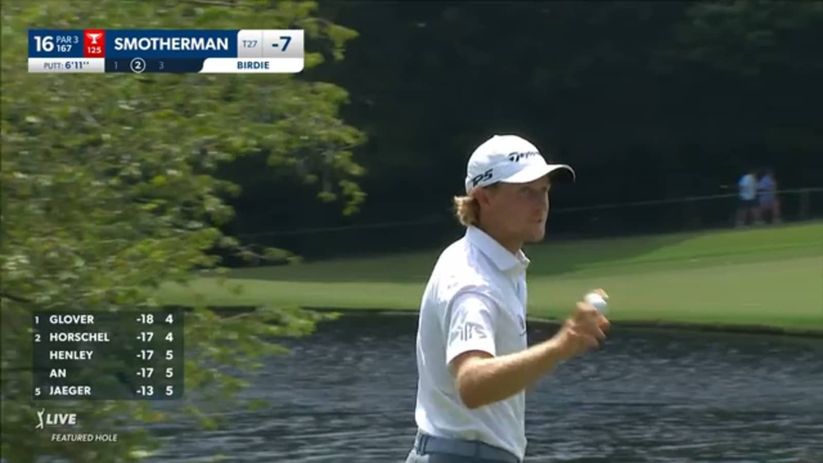 Austin Smotherman's tee shot to 6 feet yields birdie at Wyndham
