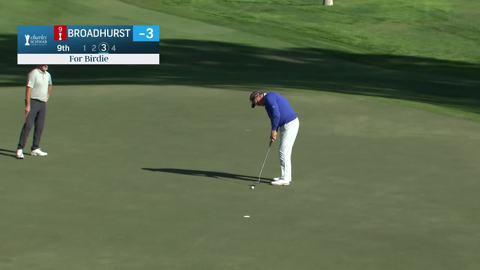 Paul Broadhurst sinks birdie putt at Charles Schwab