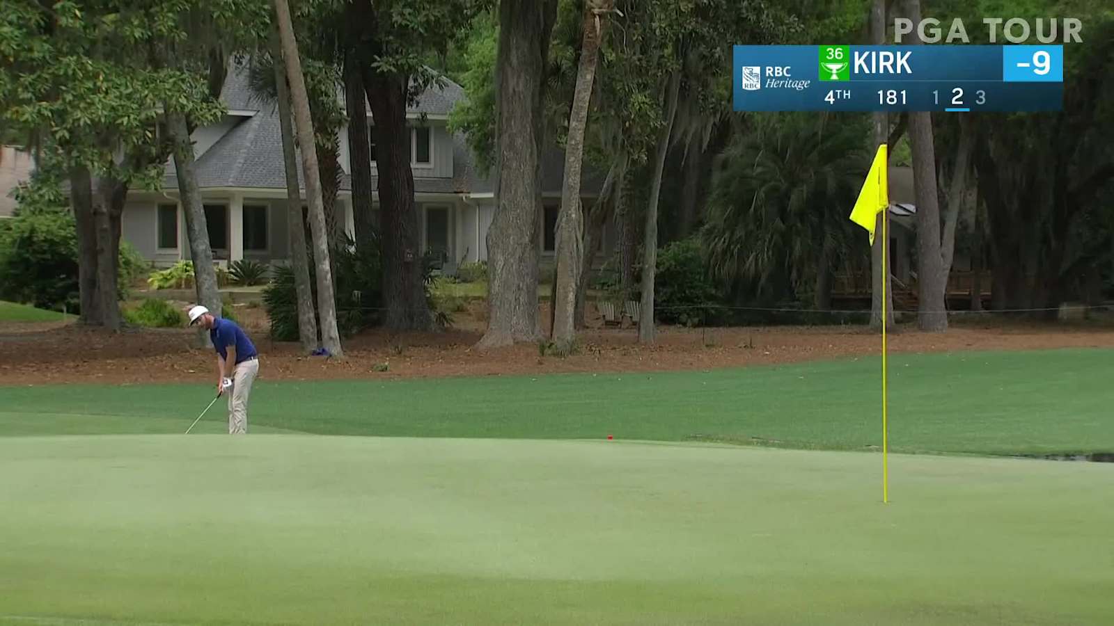 Chris Kirk sinks a 53-foot birdie on No. 4 in Round 4 at RBC Heritage