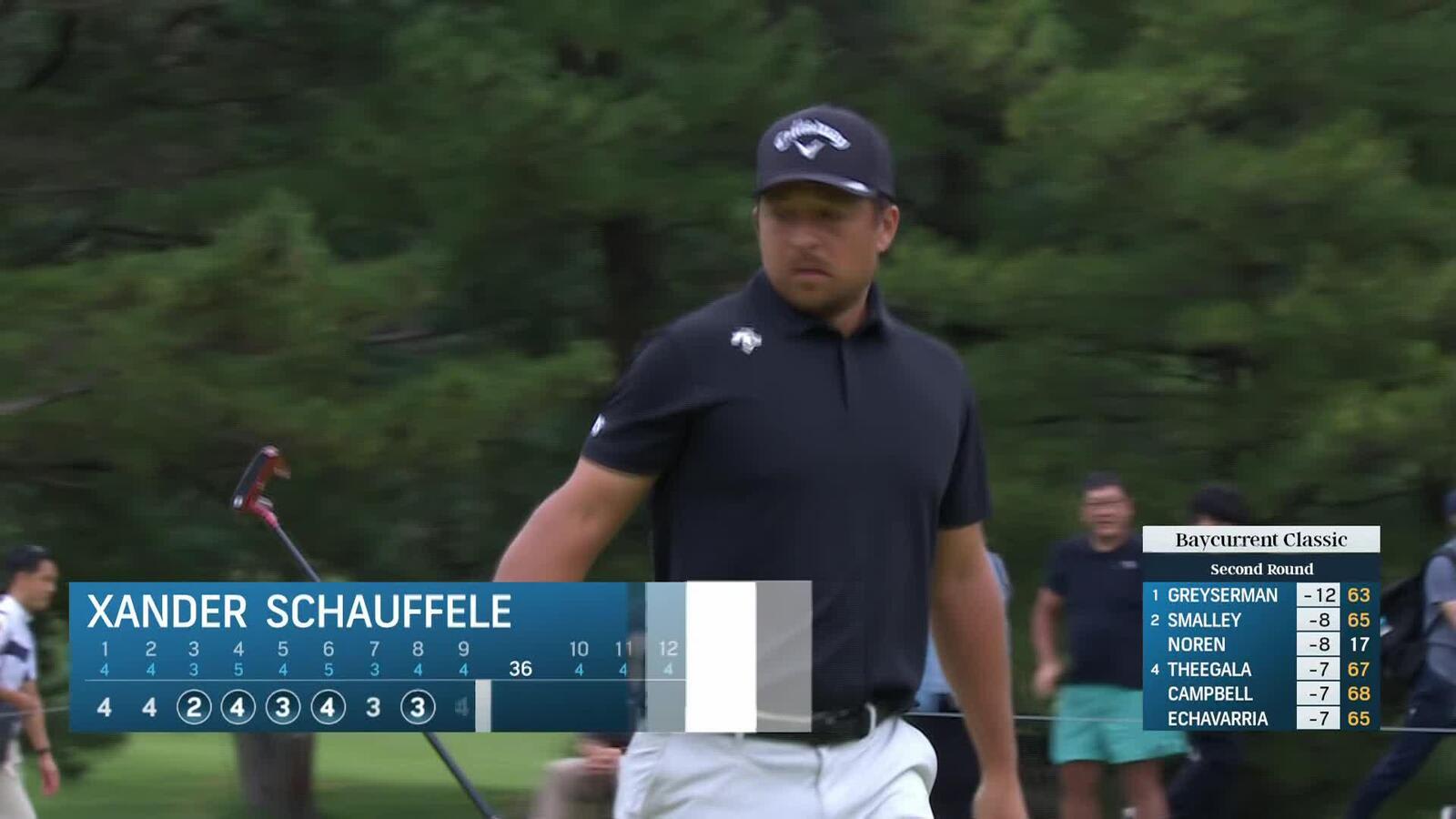 Xander Schauffele knocks in 5-foot birdie putt at Baycurrent