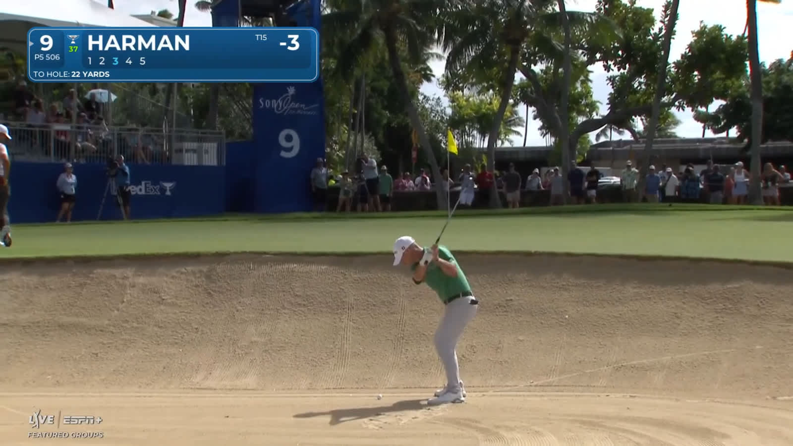 Brian Harman nearly chips in from the bunker, taps in birdie putt at Sony Open