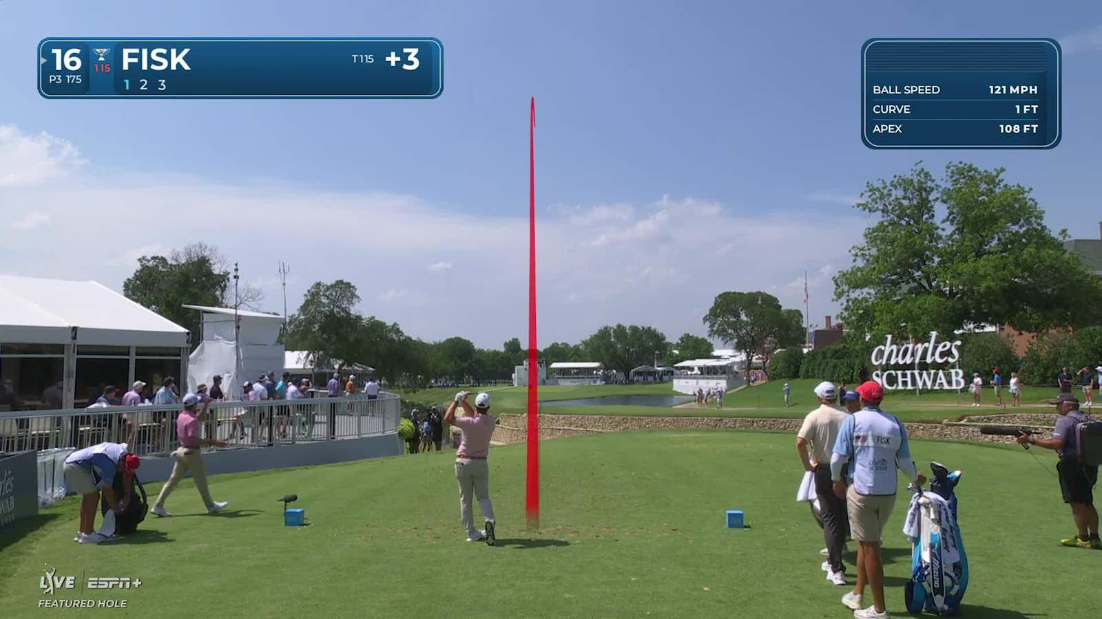 Steven Fisk makes birdie on No. 16 at Charles Schwab