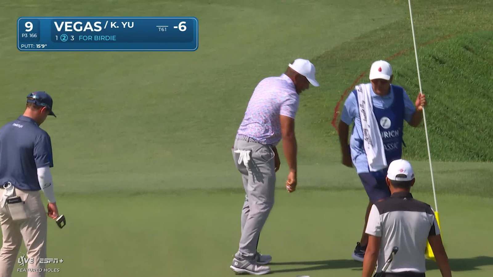 Kevin Yu/Jhonattan Vegas makes birdie on No. 9 at Zurich Classic