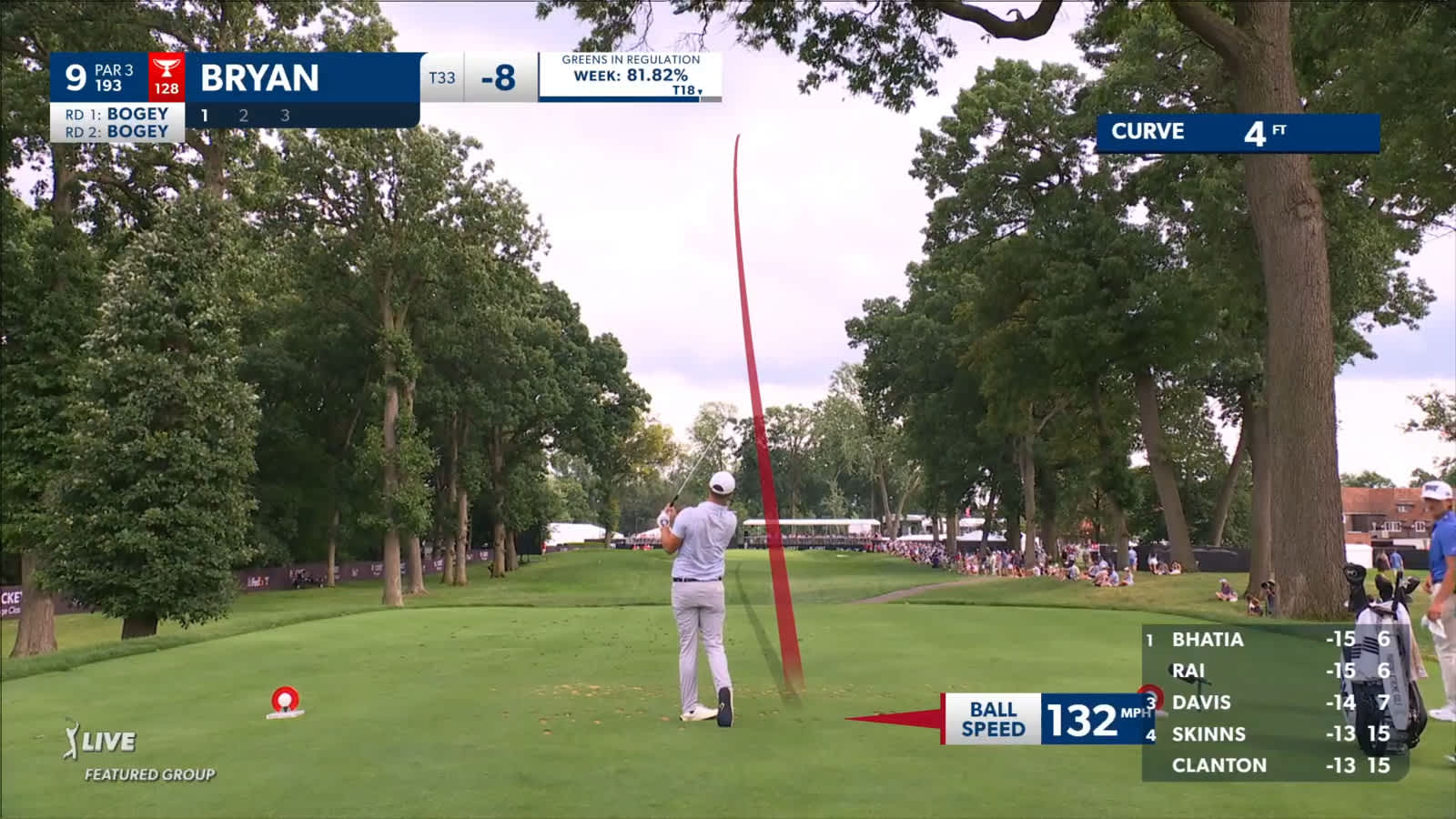 Wesley Bryan's tee shot to 12 feet yields birdie at Rocket Mortgage