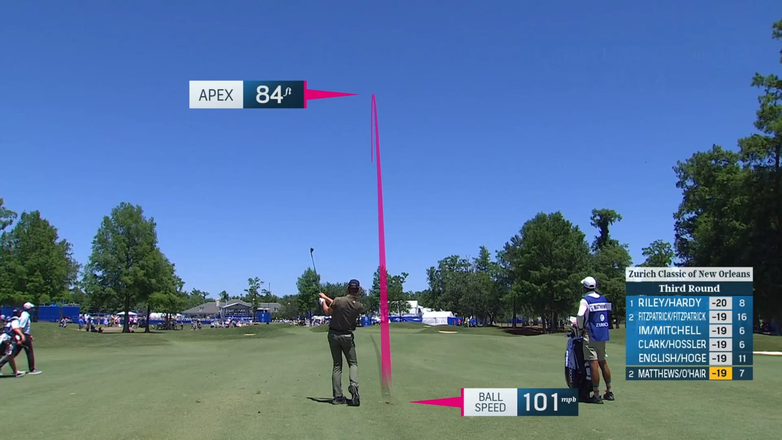 Brandon Matthews goes right at the flag to set up birdie at Zurich Classic