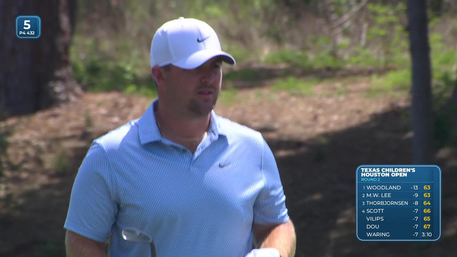 Chris Gotterup hits 103-yard approach to 11 feet, sets up birdie on No. 5 at Texas Children's
