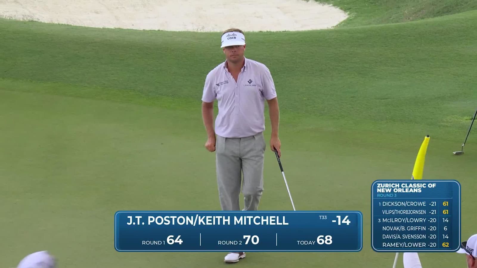 Keith Mitchell makes birdie on No. 18 at Zurich Classic