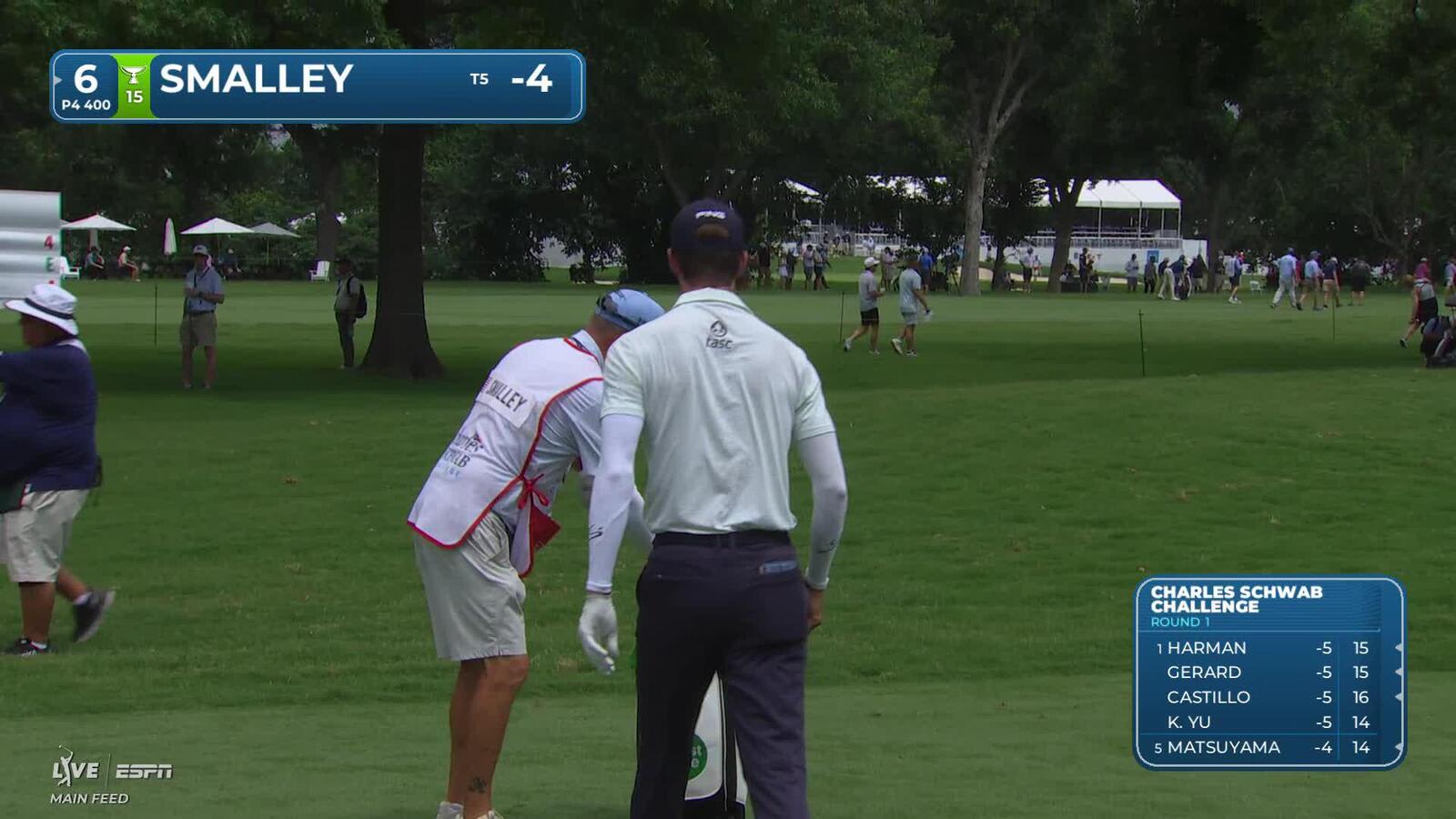 Alex Smalley gets up-and-down from 92 yards for birdie on No. 6 at Charles Schwab