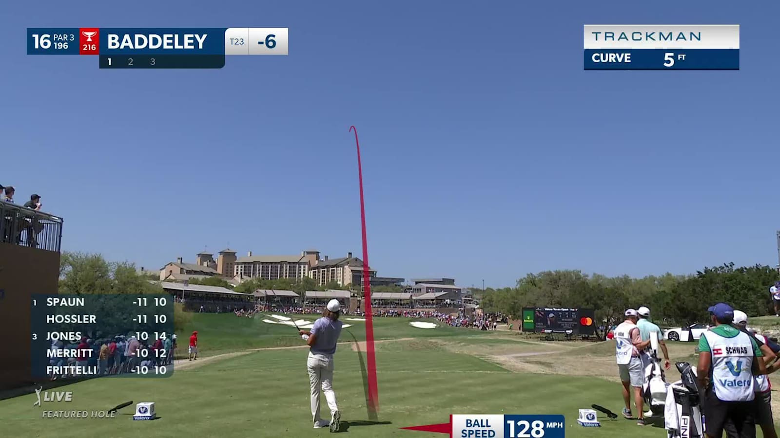 Aaron Baddeley's tee shot sets up birdie putt at Valero