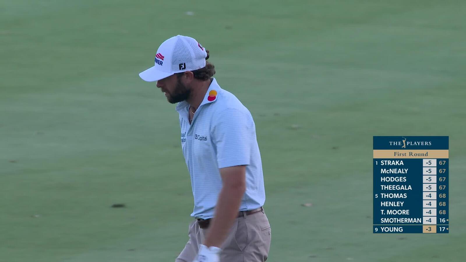 Cameron Young hits 134-yard approach to 5 inches, makes birdie on No. 9 at THE PLAYERS