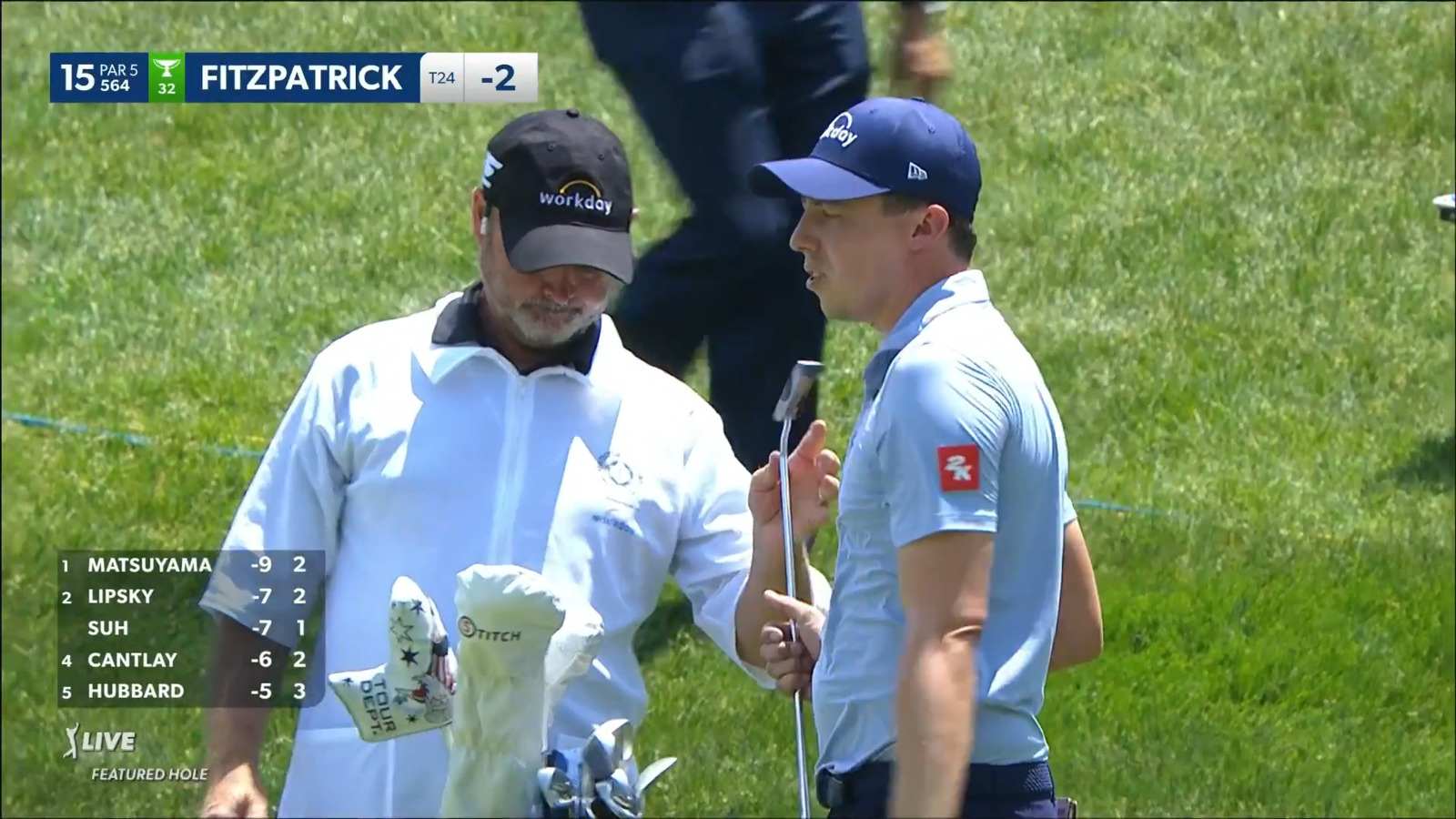 Matt Fitzpatrick gets up-and-down for birdie at the Memorial