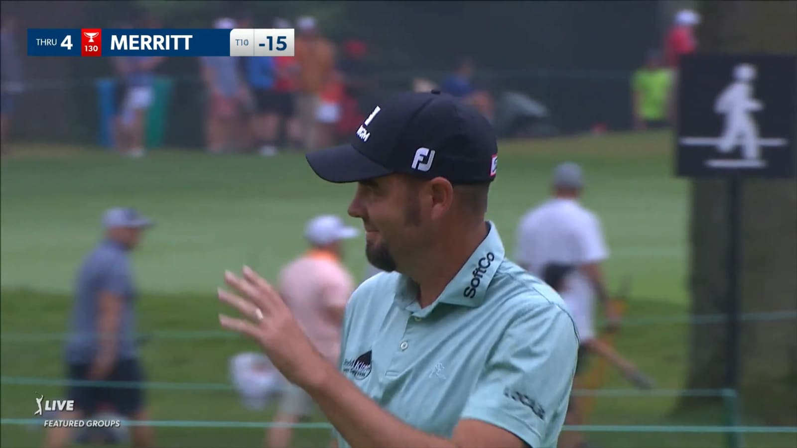 Troy Merritt makes birdie from off the green at Rocket Mortgage