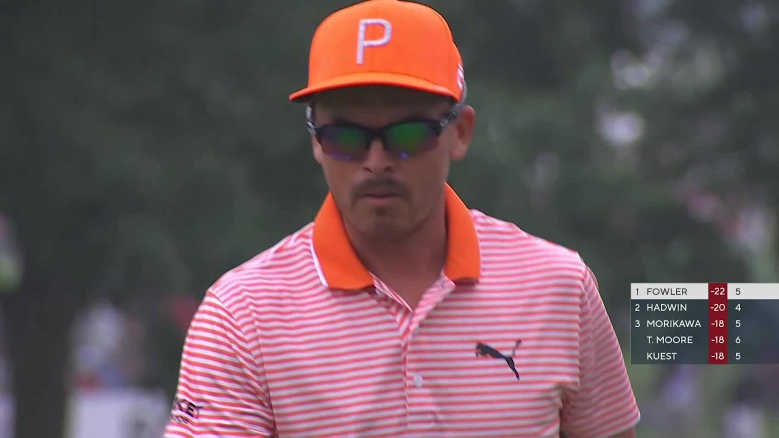 Rickie Fowler drains a 46-foot birdie at Rocket Mortgage